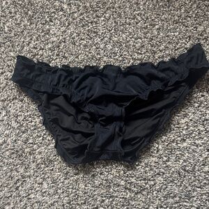 VS Black Ruffled Bikini Bottoms
